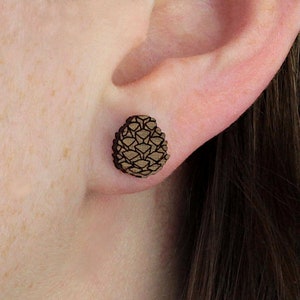 Pinecone Stud Earrings Laser Cut Nature Jewellery image 3