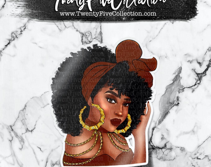 Whitlei-Black Woman Black Girl Magic Queen Fashion Doll Glam Sticker Sticker Fashion Doll,Planner Girl Planner Sticker