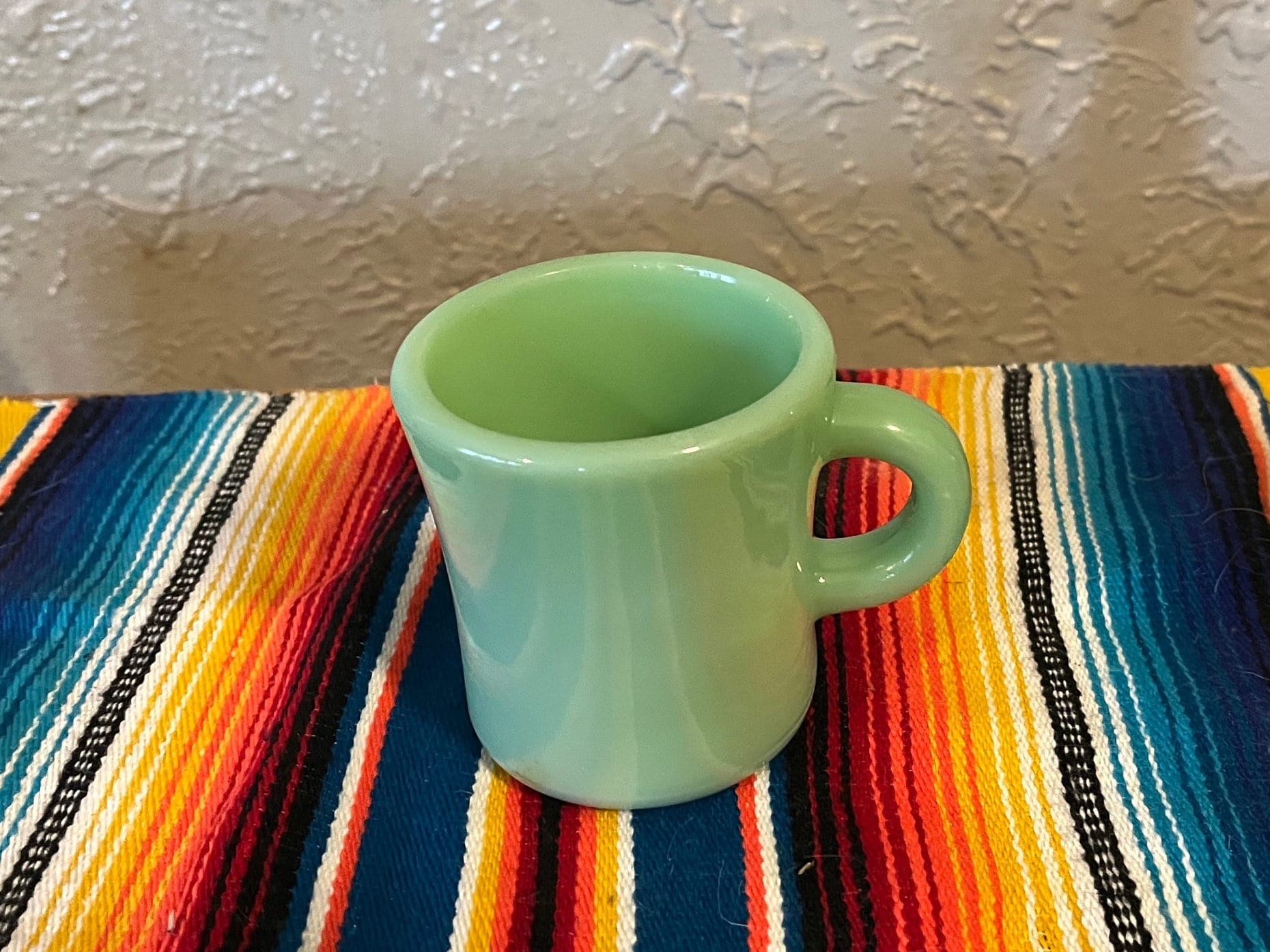 Vintage jadeite fire king diner hot chocolate mug