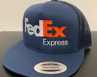 Caprobot iD Embroidered FedEx Ground Hat Purple Orange Structured Mid Crown Adjustable Baseball Cap