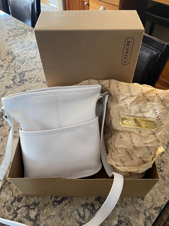 Vintage Coach Winter White Bucket Bag