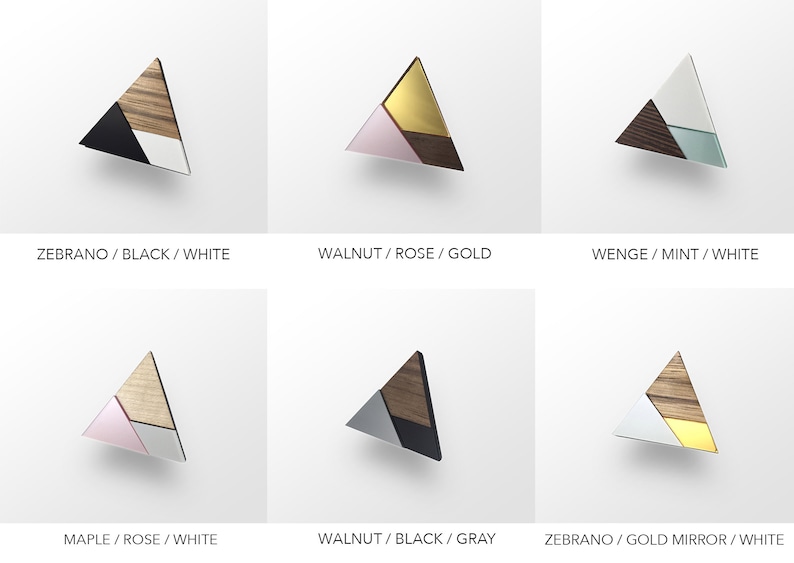 Modern Wooden Ring Statement Wooden Ring For Her Geometric Triangle Ring Black And White Large Ring Adjustable Size Gift For Architect