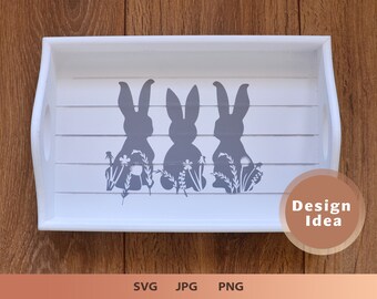 Three Bunnies Svg - Etsy