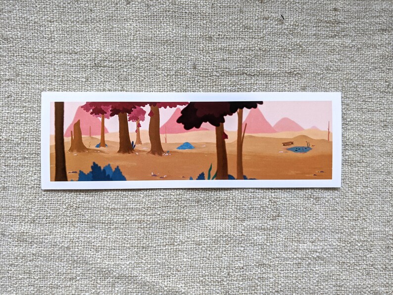 Meadow and Forest Illustration Digital Print on White Card image 1