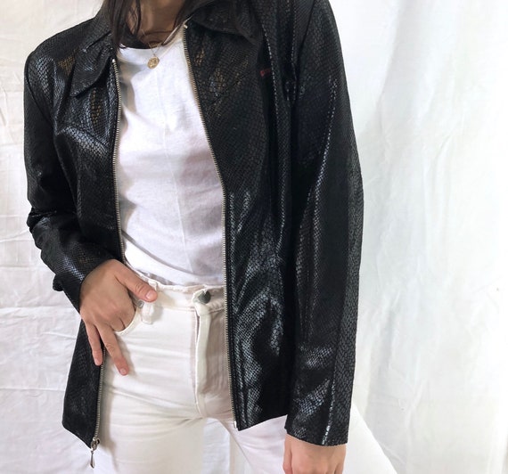 guess leather blazer