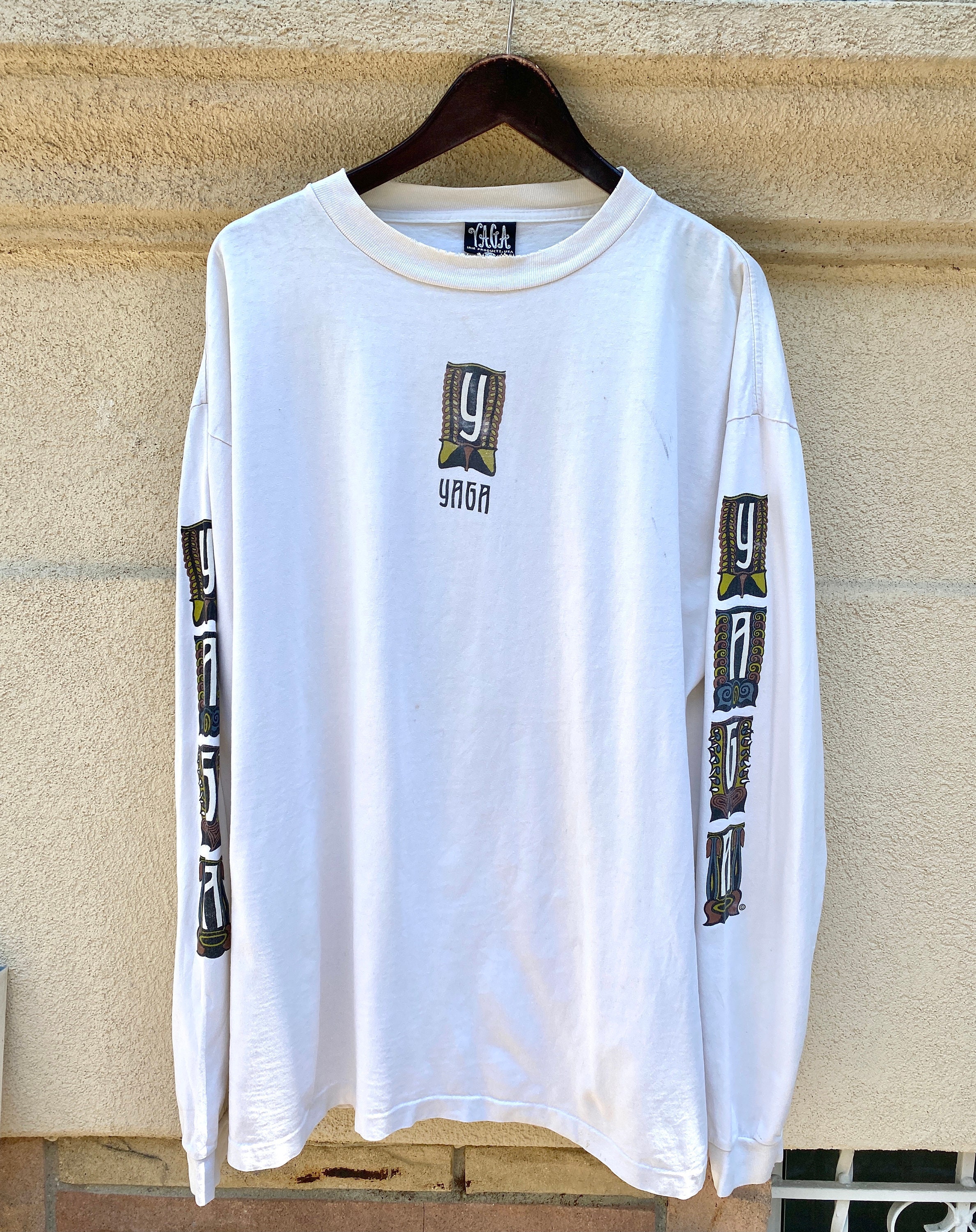 Vintage 90's YAGA Long Sleeve T-shirt - Etsy