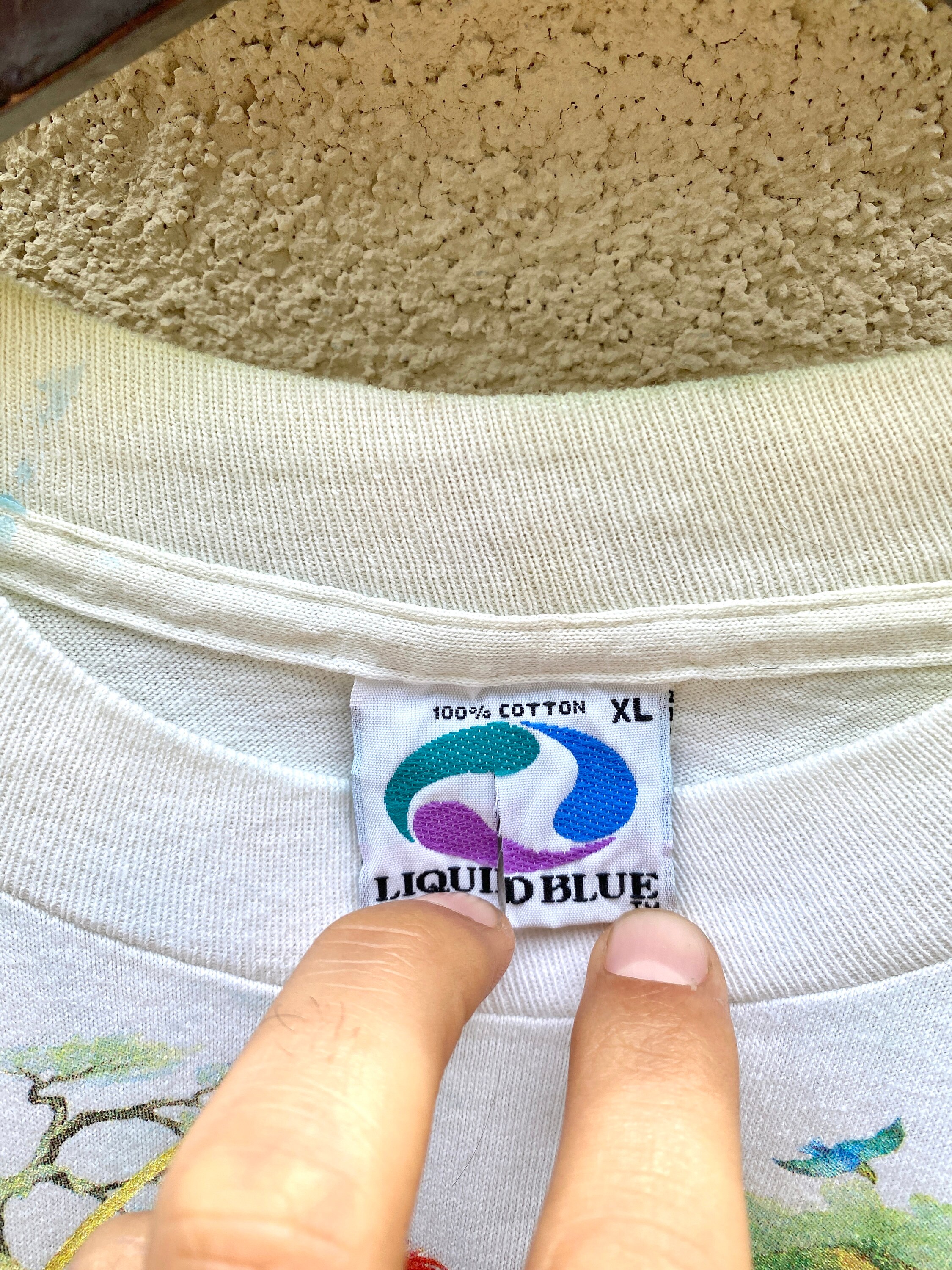 Vintage 1992 Liquid Blue Rainforest Tie 
