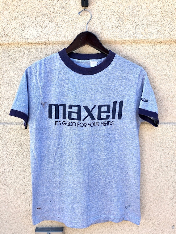 Vintage 80s Maxell Cassette Ringer T-shirt
