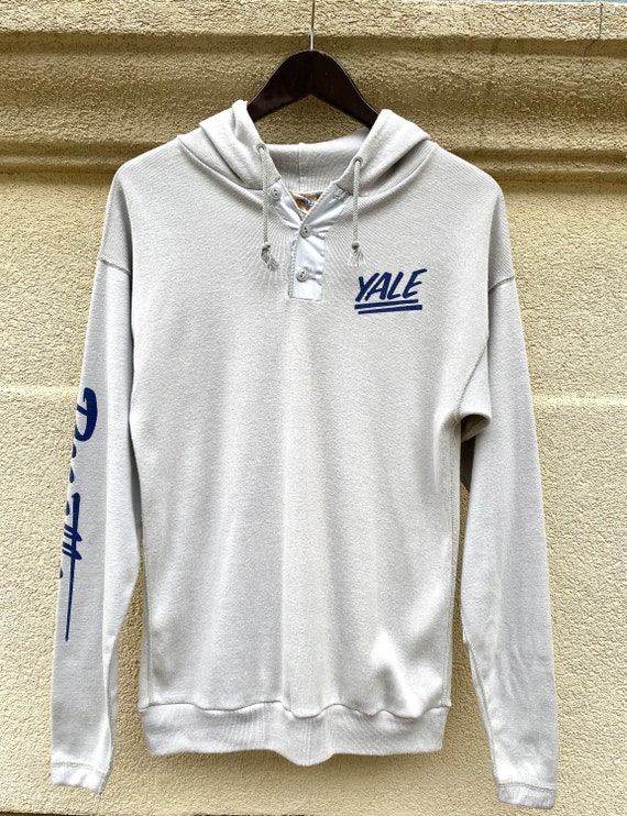 Vintage 80's Yale Regatta Henley Hoodie Sweatshirt