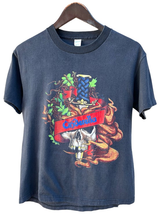 Men's T-Shirt Rock Band Guitar Skull Vintage Lace-Up Short Sleeve Color Block Su - Foto 3