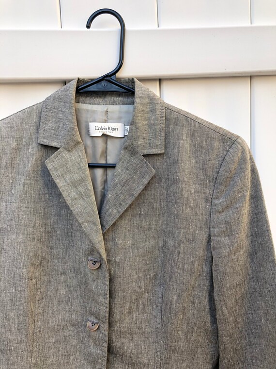 Vintage Calvin Klein Wool/Linen Womens Blazer - image 2