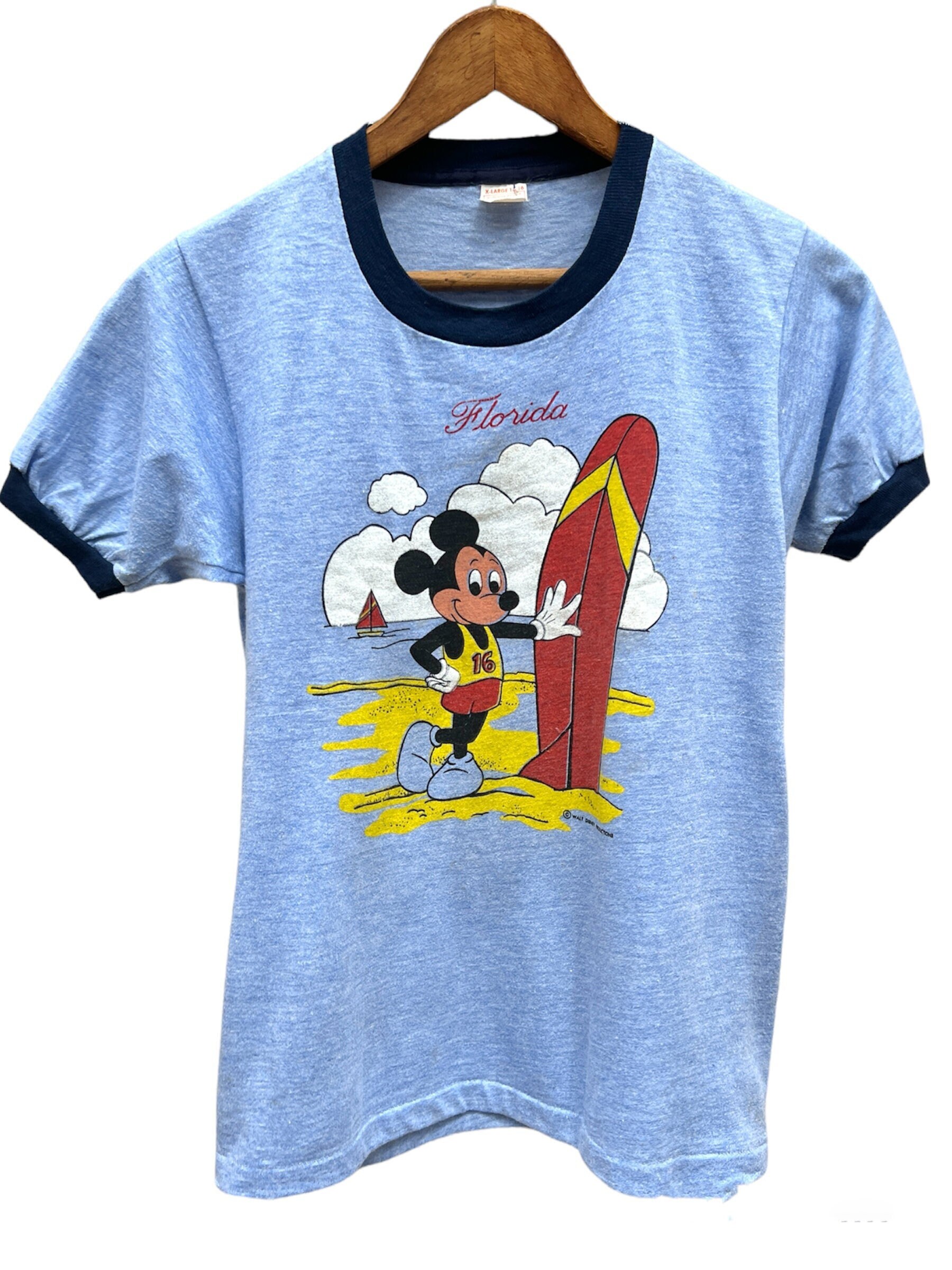 70s VOTE ミッキーマウス Tシャツ ヒッピー 政治 手刷り Disney 【送料