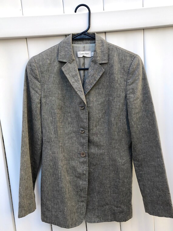 Vintage Calvin Klein Wool/Linen Womens Blazer - image 3