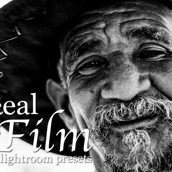 18 Real Film Presets for Lightroom - monochrome, vintage, grain, contrast, Kodak, Ilford, Agfa, Fuji.