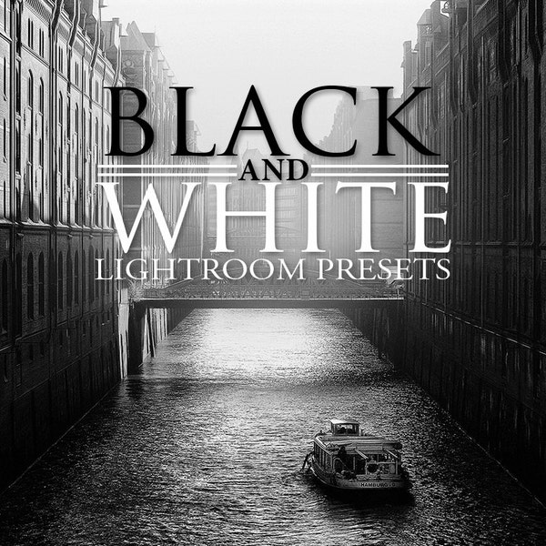 18 Black and White Presets for Lightroom - monochrome, vintage, grain, contrast.