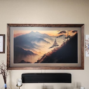 Wood TV Frames, Wall Art, TV Frame, Aesthetic Home Décor, Room Décor Aesthetic, Modern Wall Décor, Minimalist, Frame TV Art
