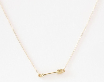 Gift For Her / Delicate Silver Arrow Necklace / Tiny Gold Arrow / Delicate Gold Arrow Necklace / Arrow Layering Necklace / Layering Jewelry