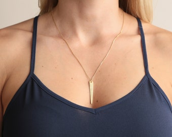 Christmas Gift Idea / Single Layer Point Necklace  // 14K Gold Plated or Sterling Silver options