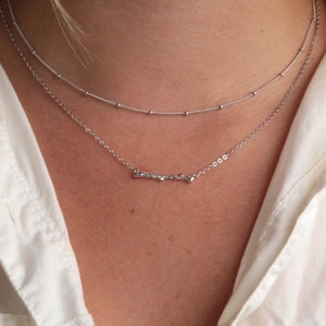 Christmas Gift Idea 2 Layered Dew Drop and Twig Necklace  // 14K Gold Plated or Sterling Silver options