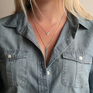 Dainty CZ Layered Necklace Set, Delicate Gold Chain Jewelry, Gift Idea