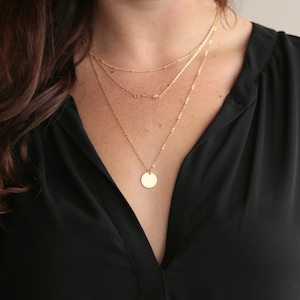 Layered Necklace Set / Layered Necklace / Bridesmaid Gift / Jewelry Gift / Dainty Layering / Chain / Layering Necklaces / Bead Chain