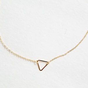 Gold Triangle Necklace, Sterling Silver Triangle Necklace, Geometric Necklace, Big Open Triangle, Large Triangle Chevron