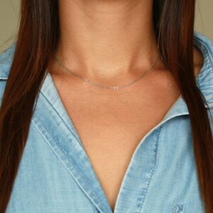 Delicate Thin Chain Necklace / Ultra Dainty Layering Necklace / Thin Gold Chain, Sterling Silver, 14k Gold Fill Chain