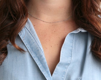 Xmas Gift Idea Dew Drops Necklace, Dew Drop Chain, Layering Necklace, Bridesmaid Gift, Satellite Chain, Gold Necklace, Chain
