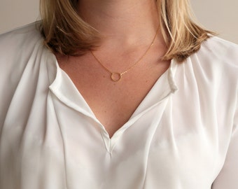 Karma Necklace / Unique Gift for Wife / Yoga Jewelry / Gold Circle Necklaces / Circle of Life / Silver Karma Necklace / Rose Gold Jewelry
