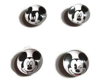 Mickey Mouse Magnets Set of 4 Glass