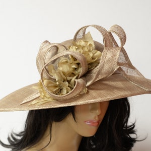 New High Quality Taupe Sinamay hat-fascinator,Kentucky Derby Hat, English Royal Hat, Wedding Hat,Formal Hat, Dressy Hat, Church Hat,