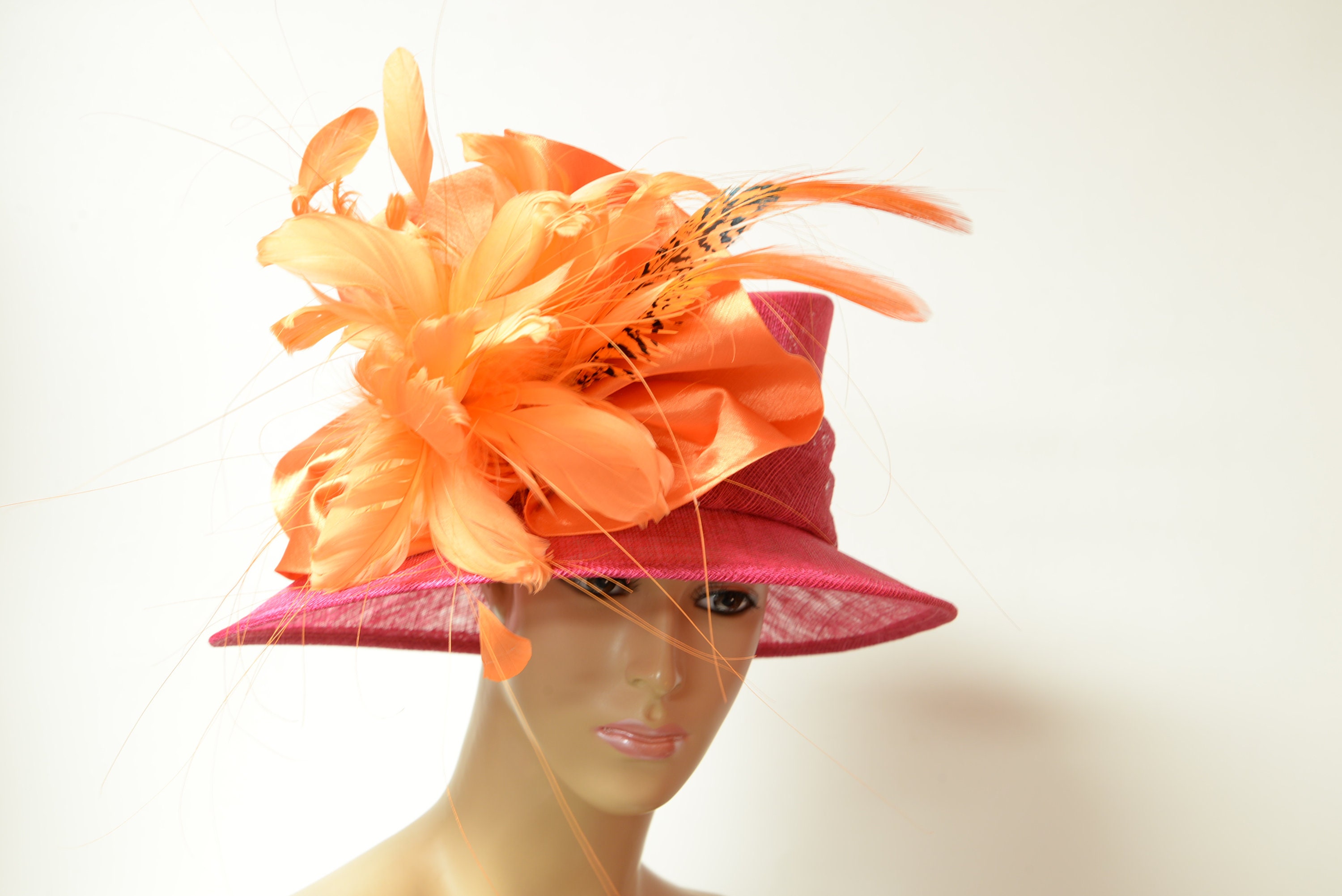 orange formal hat