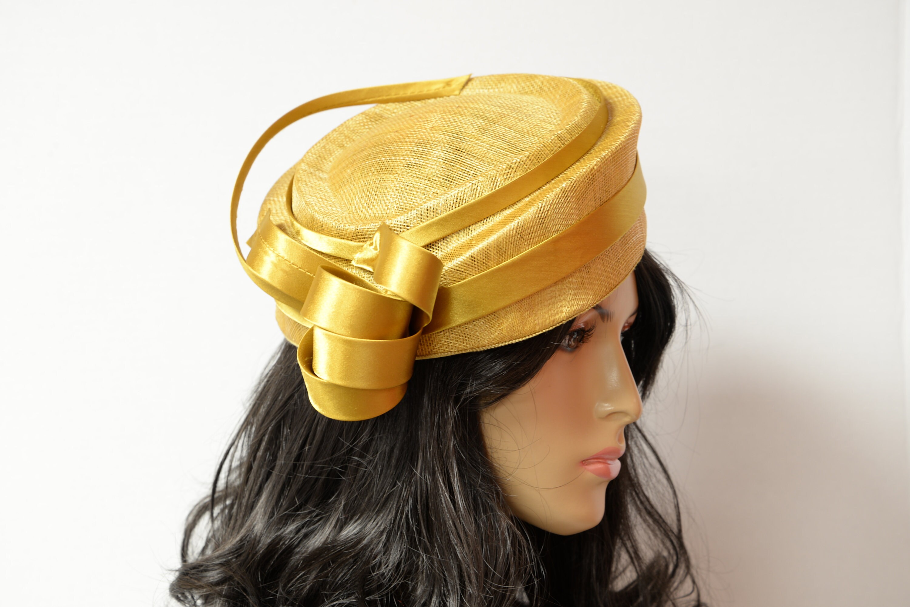 New High Quality Gold Pillbox Hat Kentucky Derby Hat Wedding Etsy