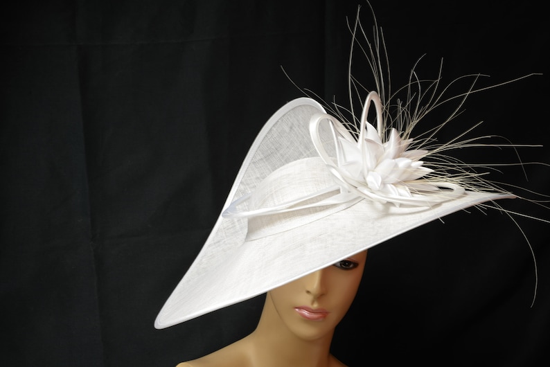 Sinamay Wide Brim Hatfascinator on a headband QUEEN'S Etsy