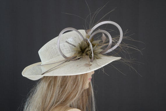 New High Quality Ivory Sinamay Hat 