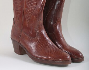 Cowboy Boots, Western Boots, Shoes, Footwear, Heels, Leather, Brown, Clothes, Vintage, Nostalgia ~ 20-01-594