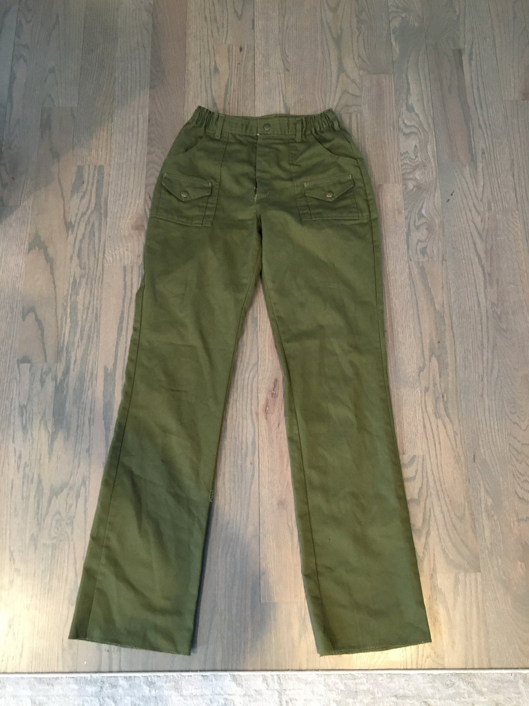 70s BSA, Boy Scout of America, Military Green, Olive, Pants, Pockets ...