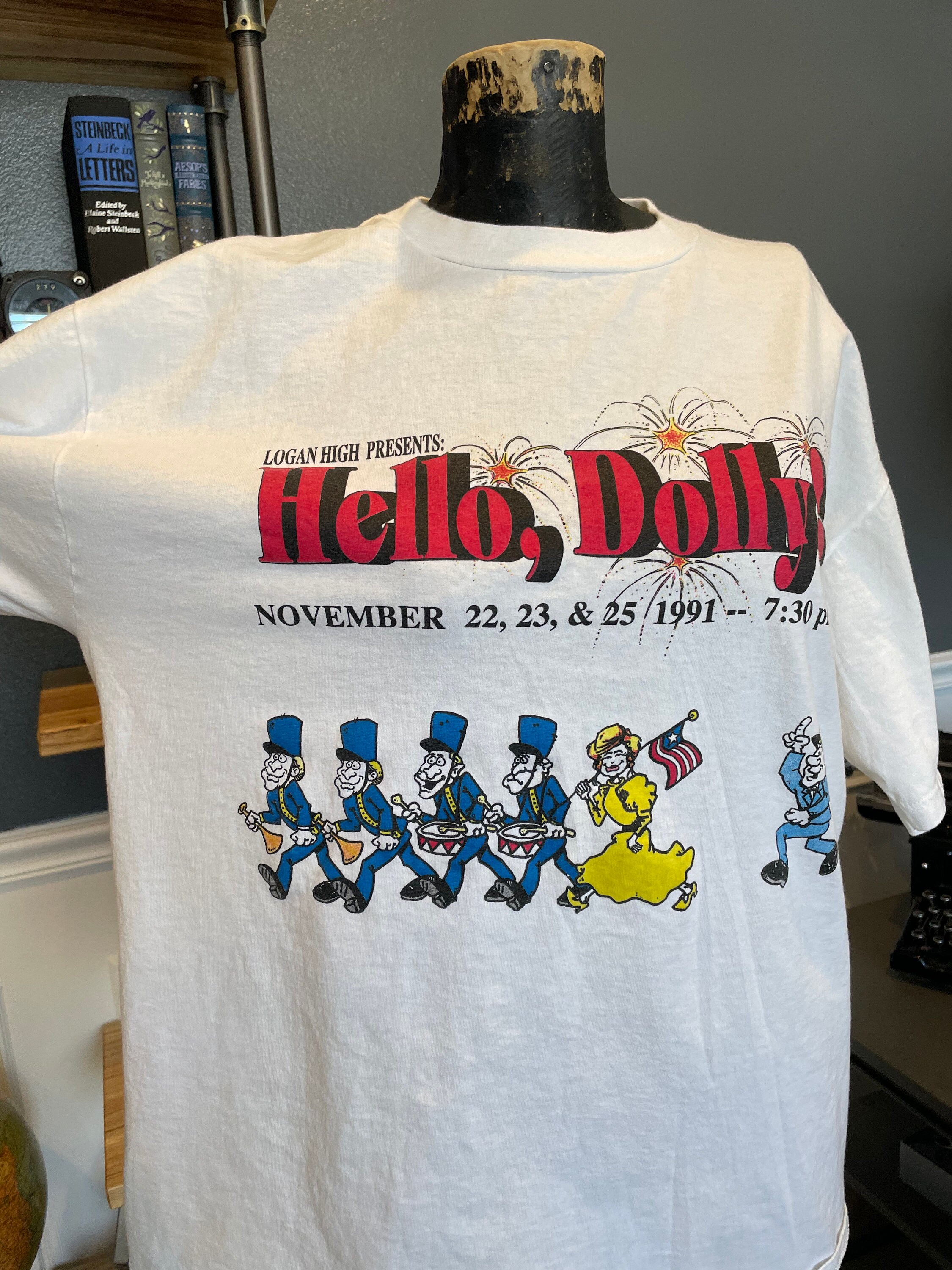 Hello Dolly, Logan High, T-shirt, Jerzees, White, Size XL, Short 