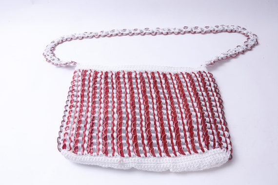 Soda Can Tabs Knitted Clutch, Purse, White, Red, … - image 3