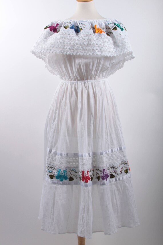 Off Shoulder, Summer Dress, Vintage, White, Lace,… - image 2