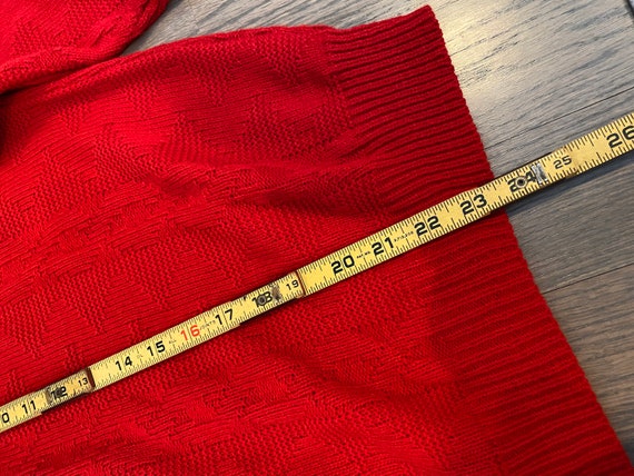 Sweater, Red, Crew Neck, Geometric Pattern, Long … - image 7