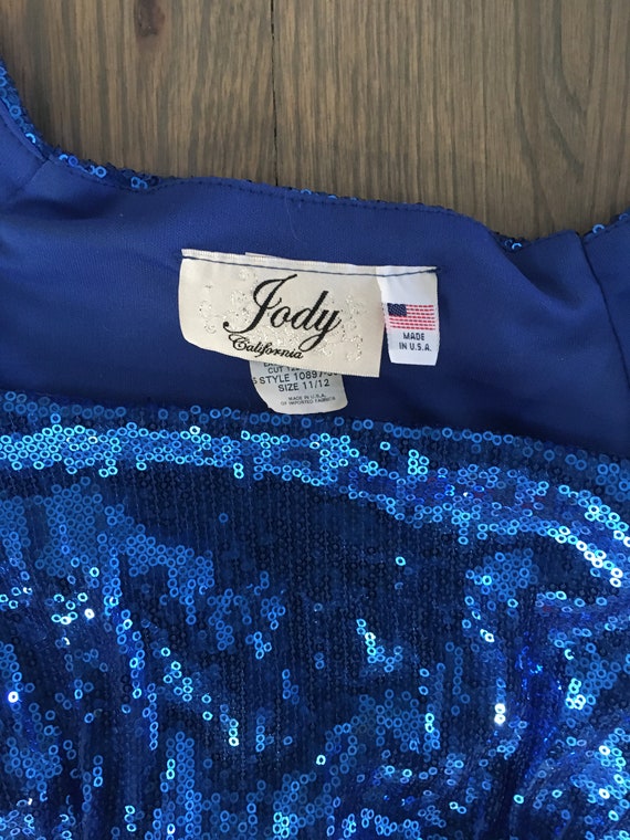 90s Jody, Blue, Sparkling, Beaded, Evening Dress,… - image 7