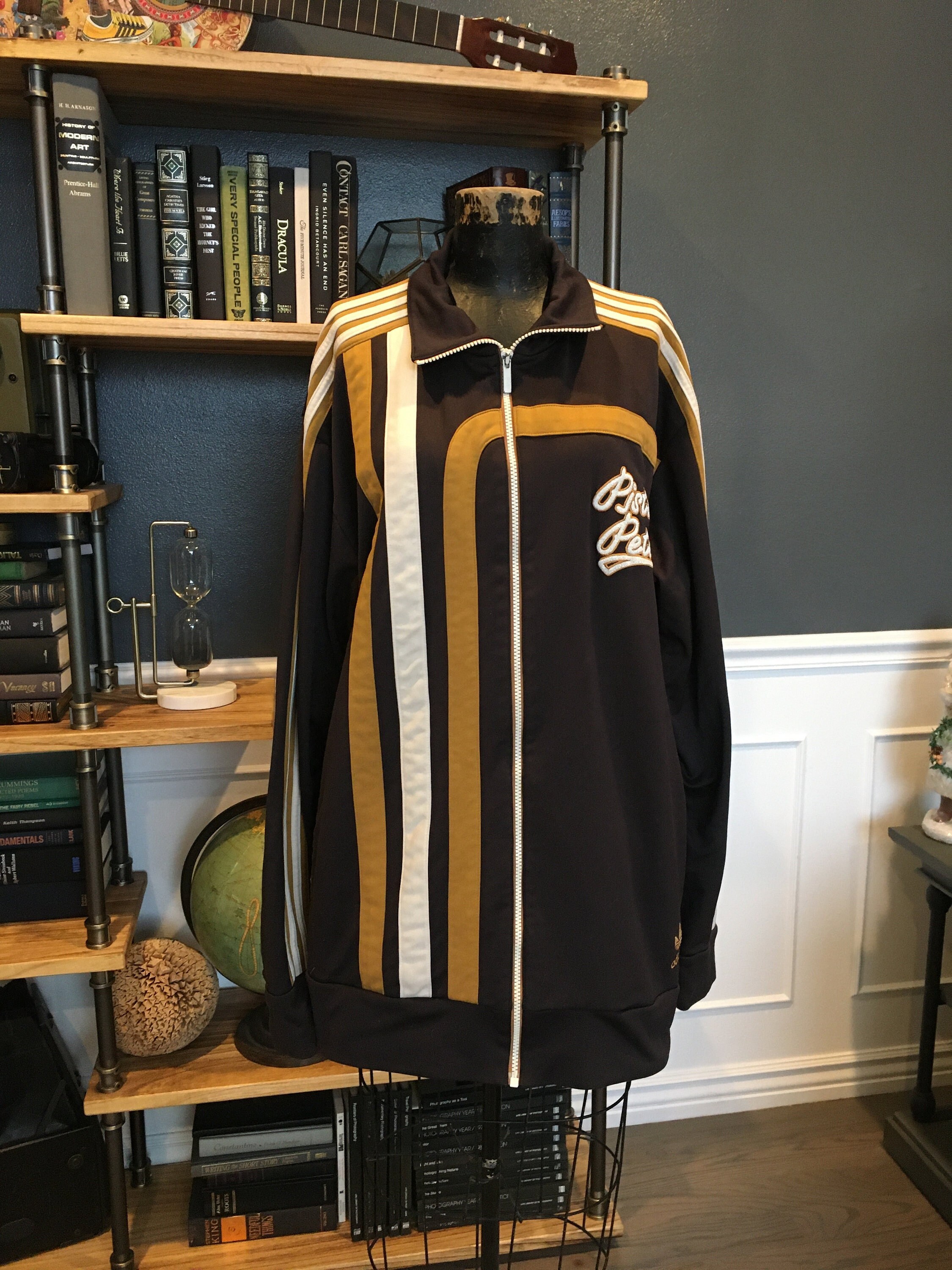 Adidas, Pistol Pete, Training Jacket, Basketball, Black, Striped 