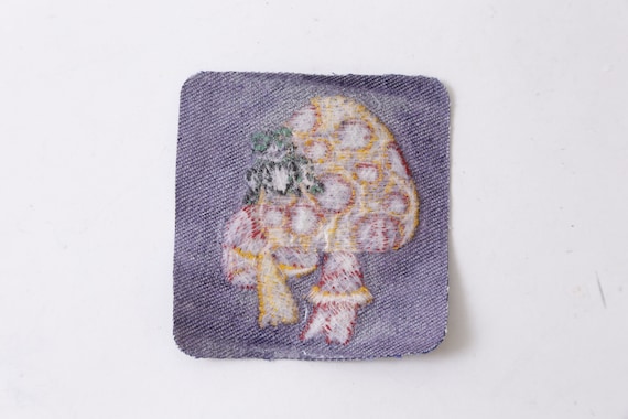 70s Patch Mushrooms, Frog, Yellow, Red, Patch, Sq… - image 4