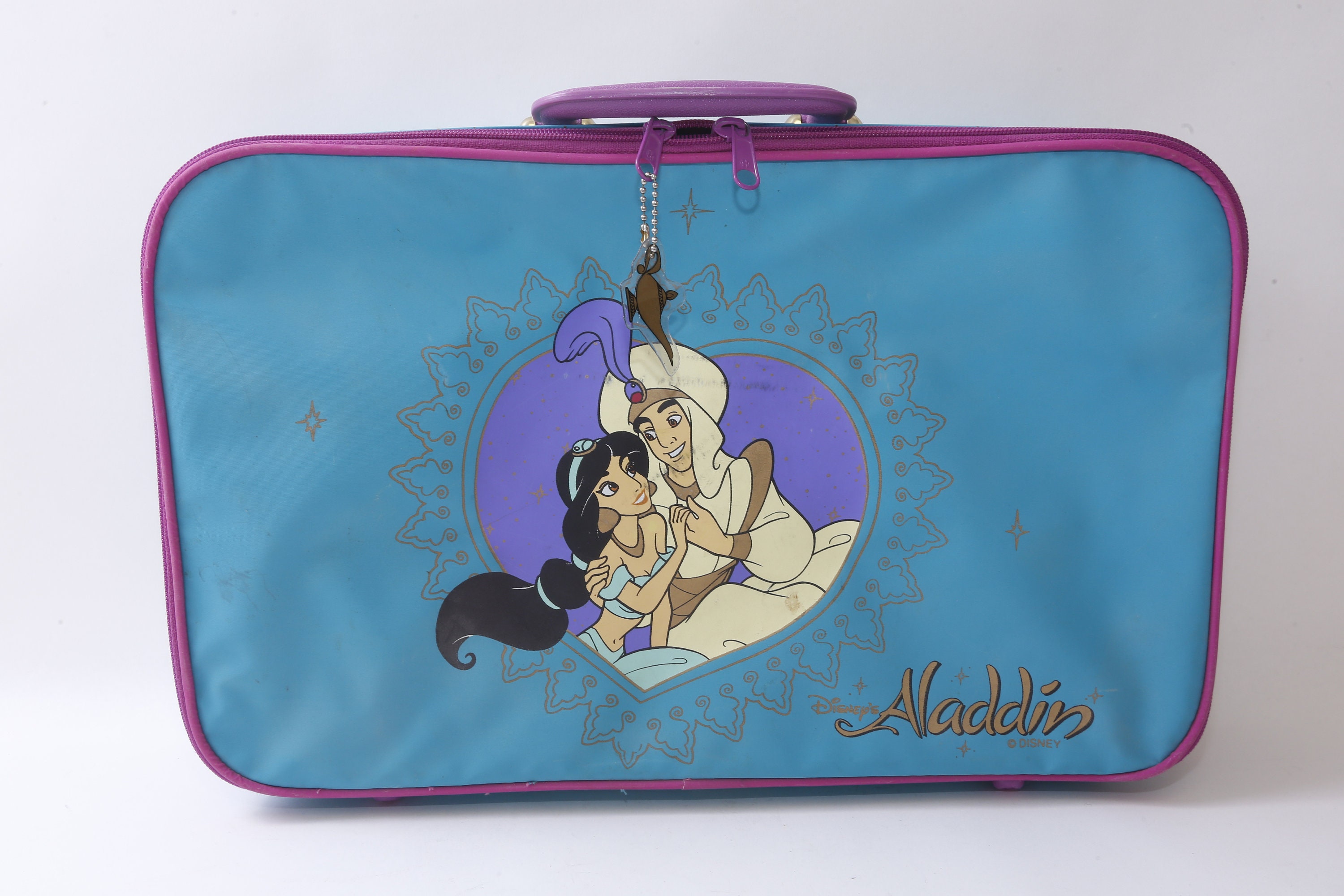 ディズニー、アラジン、ジャスミン、ブルー、ケース、バッグ、ジッパー