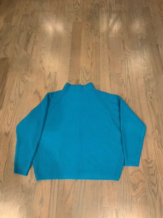 90s Carriage Court, Sweater, Pullover, Blue, Turt… - image 4