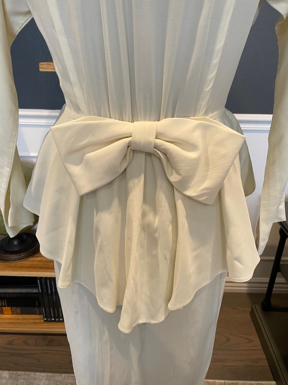 80s JT Dress, White, Dress Suit, Front Buttons, B… - image 5