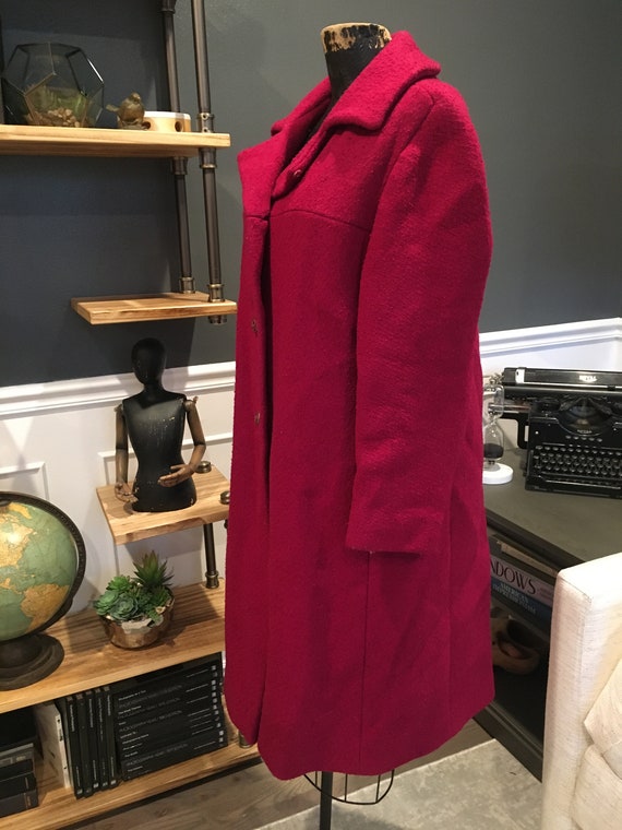 80s Bromleigh, Red, Trench, Long Coat, Collared, … - image 3