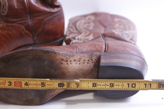 El Dorado Hand Made Boots Brown Lizard Skin Embossed Leather 9 1 2 D Western Style Clothing Fashion RD 001 CSGN 002 Etsy UK