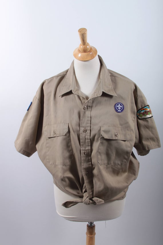 Boy Scouts Shirt, Tan, Short Sleeve, Roebucks, Uni